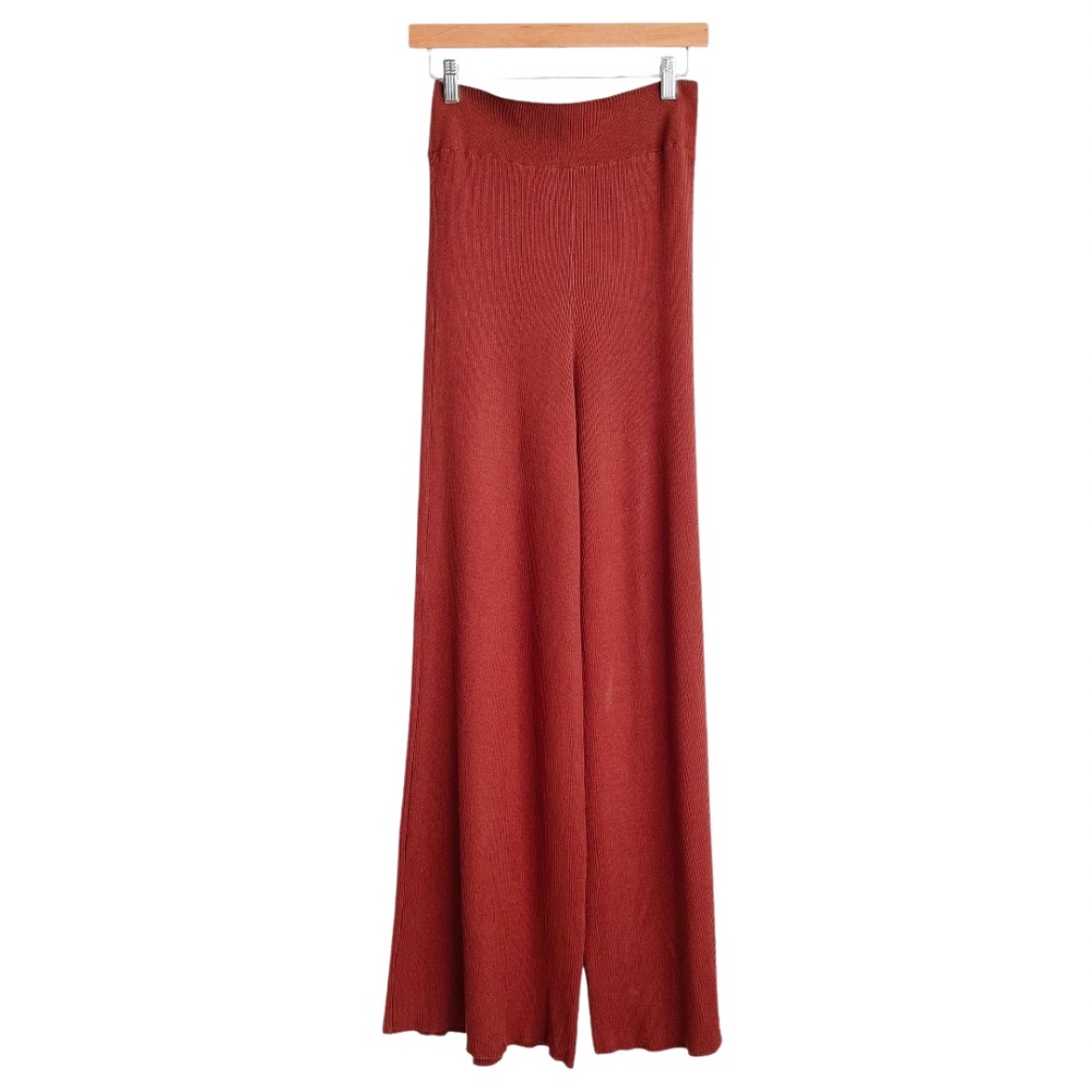 Free People Emilie Knit Two Piece Sweater Set Top Pants Cherry Cola Women’s M - Picture 9 of 16